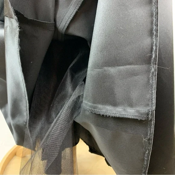 Vintage Jessica McClintock for Gunne Sax Black Satin Halter Evening Dress 3/4 - Picture 11 of 14